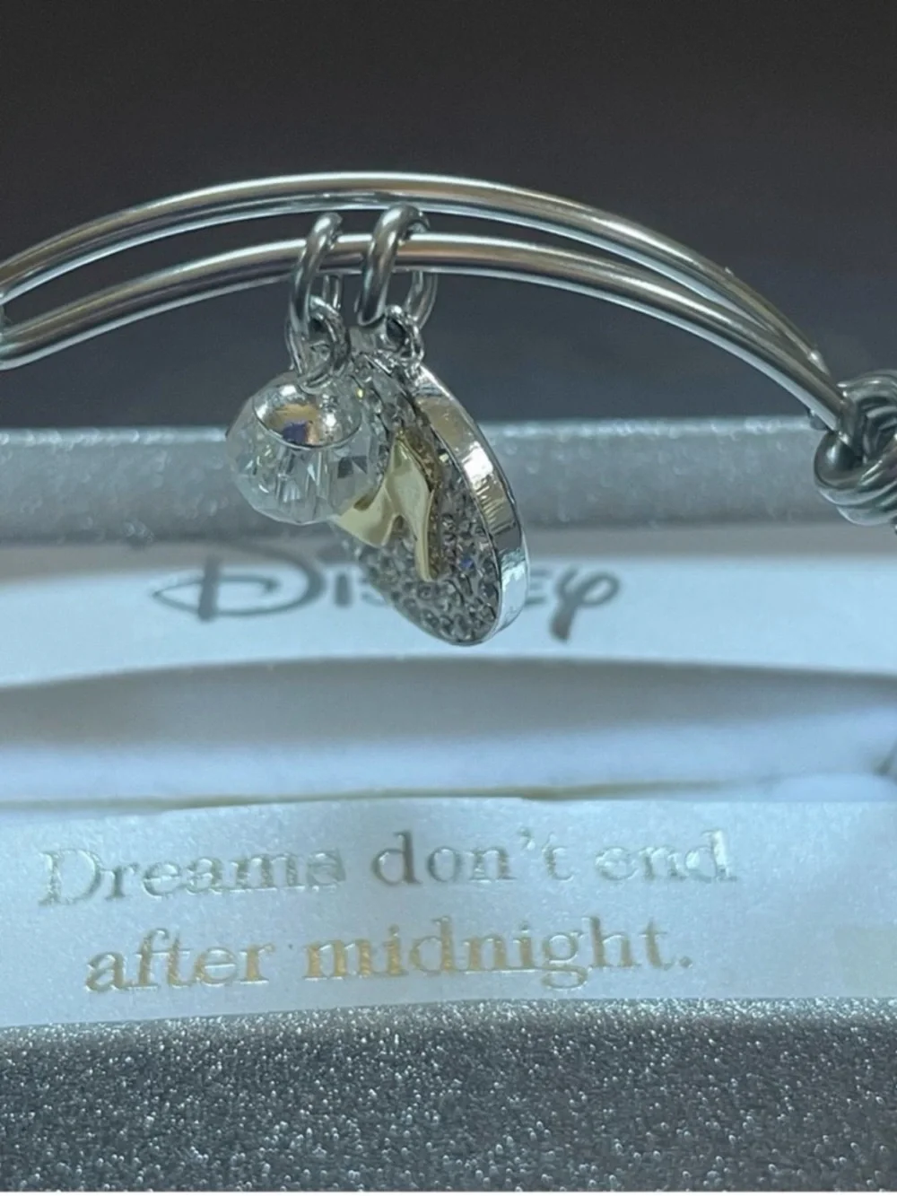 Disney Girls Cinderella Bracelet Silver Plated Stainless Steel - NWT